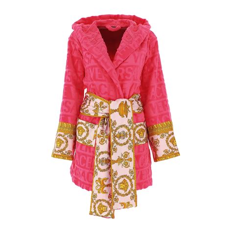 pink robe versace|Versace hooded bathrobe.